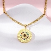 304 Stainless Steel Colorful Rhinestone Zodiac Pendant Necklaces for Women NJEW-U032-02G-2