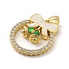 Christmas Brass Micro Pave Cubic Zirconia Pendants KK-H468-01A-01G-2