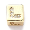 Real 18K Gold Plated Brass Micro Pave Clear Cubic Zirconia Beads ZIRC-L091-076G-L-1