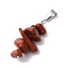 28Pcs 28 Styles Natural Mixed Gemstone Chip Pendants PALLOY-JF02817-5