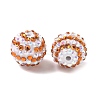 Striped Resin Rhinestone Beads OACR-A037-01F-2