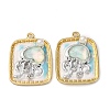 Light Gold Tone Alloy Enamel Pendants ENAM-B028-37KCG-02B-1