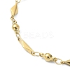 Ion Plating(IP) 304 Stainless Steel Rhombus Link Chain Bracelets for Women BJEW-D023-01G-2