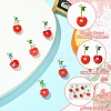 6Pcs 2 Colors Cherry Brass Enamel Pendants KK-CJ0003-18-3