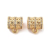Brass Micro Pave Clear Cubic Zirconia Tube Bails KK-S394-06C-1