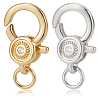 6Pcs 2 Colors Brass Micro Pave Cubic Zirconia Lobster Claw Clasps ZIRC-BBC0003-27-5