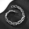304 Stainless Steel Rectangle Link Chain Bracelets for Women Men BJEW-F488-30P-02-1