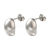 304 Stainless Steel Oval Stud Earrings for Wome EJEW-S237-02-1