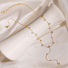 304 Stainless SteelPave Clear Cubic Zirconia Flat Round Link Chain Y Necklaces LS-NJEW-Z088-01G-1