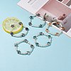 Glass Pearl & Star Beaded Stretch Bracelet for Women BJEW-JB08389-2