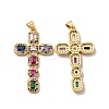 Rack Plating Eco-Friendly Brass Micro Pave Cubic Zirconia Pendants LS-KK-A177-05G-1