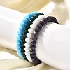Faceted Opaque Solid Color Crystal Glass Rondelle Beads Stretch Bracelets BJEW-F072-M-4