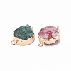 Natural Drusy Agate Flat Round Links connectors G-P090-17-2