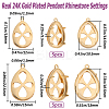 10Pcs 2 Styles Brass Pendant Rhinestone Settings KK-BBC0008-53-2
