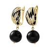 Round Brass Micro Pave Clear Cubic Zirconia Hoop Earrings EJEW-S261-05G-4