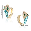 Cubic Zirconia Snake Hoop Earrings with Enamel EJEW-SZ0001-87A-7