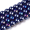 Electroplate Opaque Glass Beads Strands LS-GLAA-T032-P8mm-AB03-1