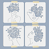 4Pcs 4 Styles PET Hollow Out Drawing Painting Stencils DIY-WH0411-026-2