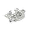 Brass Crystal Rhinestone Letter Links Connector Charms KK-S395-06P-D-2