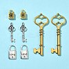8Pcs 4 Styles Tibetan Style Alloy Skeleton Key Lock Pendants FIND-FS0002-11-8