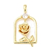 Brass Micro Pave Cubic Zirconia Pendants KK-D357-44G-1