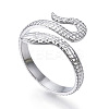 Non-Tarnish 304 Stainless Steel Snake Open Cuff Ring LS-RJEW-N040-21-1