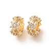 Brass Micro Pave Clear Cubic Zirconia European Beads LS-KK-F942-11G-1