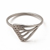 Non-Tarnish 201 Stainless Steel Hollow Out Butterfly Wing Finger Ring for Women RJEW-K239-13P-1