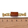 Rack Plating Brass and Rhodochrosite Flod Over Clasps KK-B103-12G-3