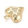 Brass Micro Pave Clear Cubic Zirconia Pendants KK-N268-97B-G-2