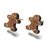 Christmas Printed Wood Stud Earrings for Women EJEW-U025-01F-2