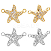 8Pcs 2 Colors Brass Micro Pave Clear Cubic Zirconia Links Connectors KK-CA0003-08-1