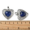 Natural Lapis Lazul Dyed Peach Love Heart Pendants G-G158-01B-3
