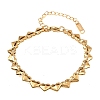 304 Stainless Steel Heart Link Chain Bracelets for Women STAS-H249-19G-3