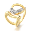 Brass Micro Pave Cubic Zirconia Cuff Rings RJEW-D313-07PG-4