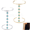 2Pcs 2 Colors Alloy Upper Arm Open Cuff Bangles for Women BJEW-CY0001-02-1