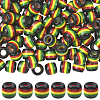120Pcs Opaque Stripe Resin European Beads RESI-SP0001-56-1