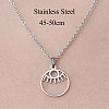Non-Tarnish 201 Stainless Steel Hollow Eye Pendant Necklace NJEW-OY001-43-3