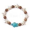 10Pcs 10 Styles Synthetic Turquoise & Coconut & Wood Beaded Stretch Bracelet Sets BJEW-JB10719-3