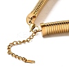 Ion Plating(IP) 304 Stainless Steel Flat Snake Chain Necklaces for Women NJEW-U049-01G-03-3