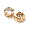 Brass Micro Pave Clear Cubic Zirconia Charms KK-B110-01G-05-2