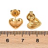 304 Stainless Steel Heart Stud Earrings EJEW-I320-24G-03-5