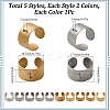 10Pcs 10 Styles 304 Stainless Steel Open Cuff Ring Components STAS-SC0009-07-2