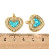 Valentine's Day Brass Micro Pave Cubic Zirconia with Synthetic Opal Pendants KK-D096-02G-G-3