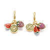 Brass Micro Pave Cubic Zirconia European Dangle Charms KK-N271-04G-1