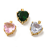 Golden Brass Micro Pave Cubic Zirconia Pendants KK-C072-37G-1