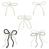 5Pcs 5 Styles Bowknot Plastic Imitation Pearl Shoe Charms AJEW-CJ0001-64-1