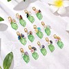 Leaf Acrylic & Flower Resin Pendant Decorations HJEW-JM02785-1