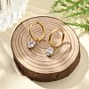 Ion Plating(IP) 304 Stainless Steel Micro Pave Cubic Zirconia Hoop Earrings STAS-R004-07G-02-2