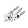 2Pcs 2 Styles Synthetic Turquoise Dyed Big Pendants PALLOY-JF02309-02A-4